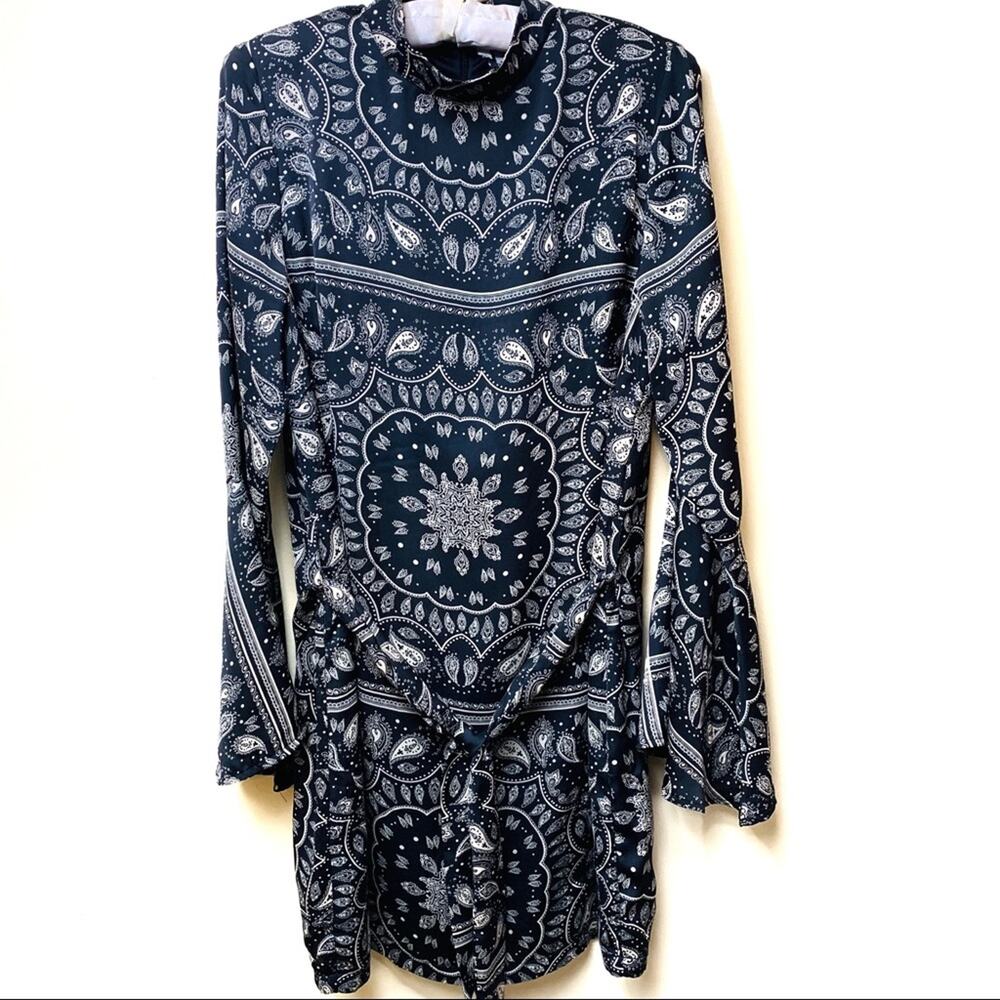 Girl In Mind Boho Paisley Bell Sleeve Dress Size 10